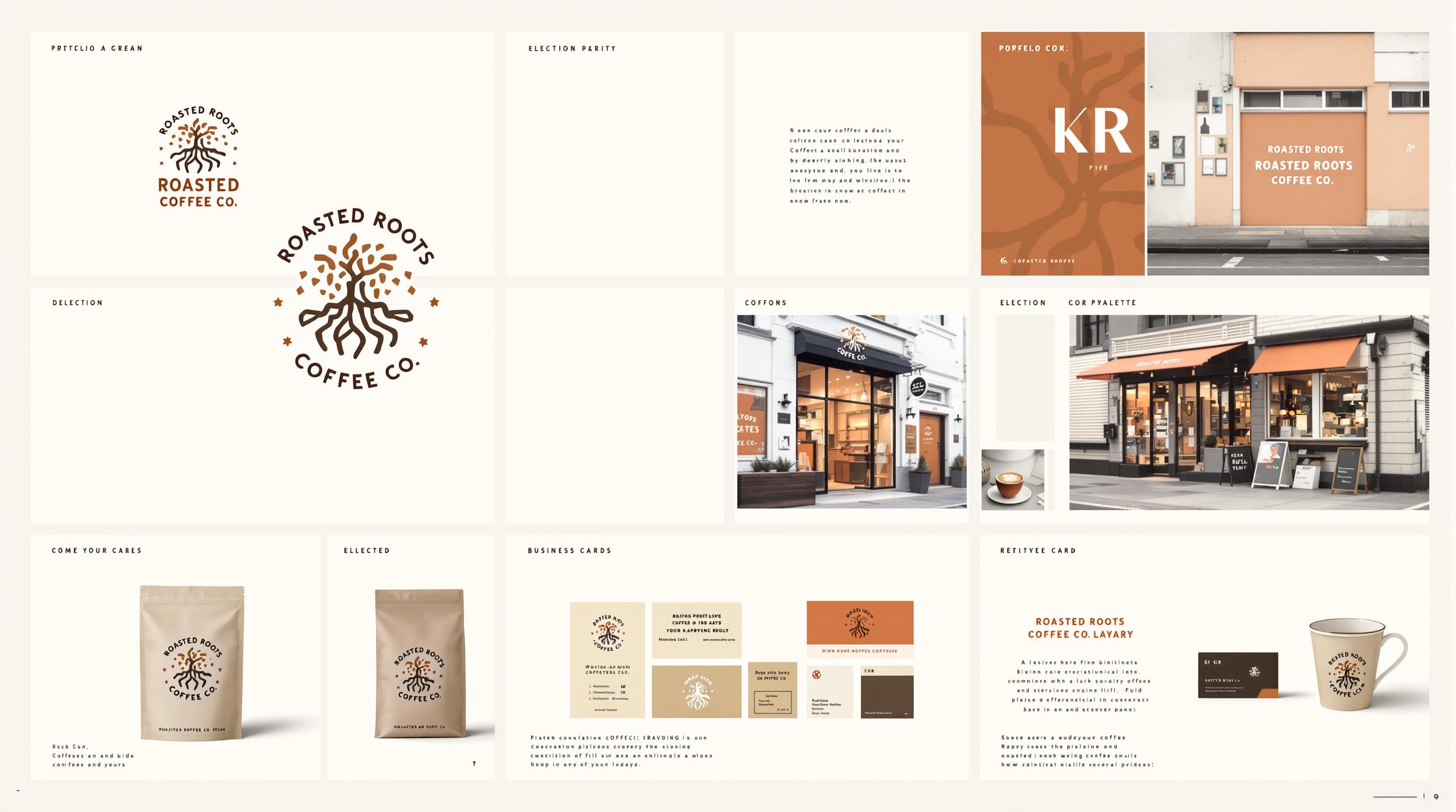Complete portfolio case study for coffee roaster brand showing before/after transformation